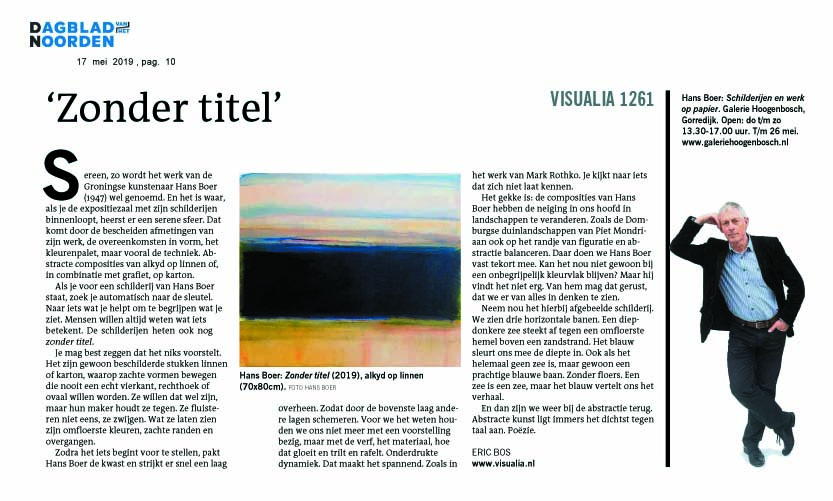 Dagblad v.h. Noorden, mei 2019, Eric Bos, Visualia